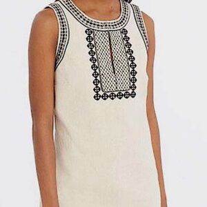 Embroidered Linen blend dress